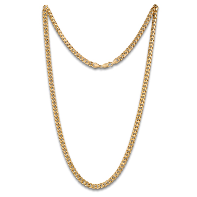 Main Image 1 of 5.25mm Miami Cuban Curb Chain Necklace Semi-Solid 14K Yellow Gold 24"