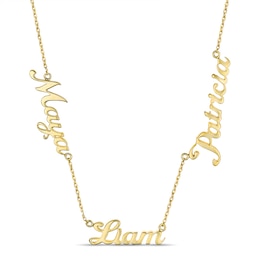 Family & Mother's Nameplate Necklace (3 Names)