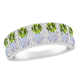 Birthstone Double Row Band Ring (2 Stones)