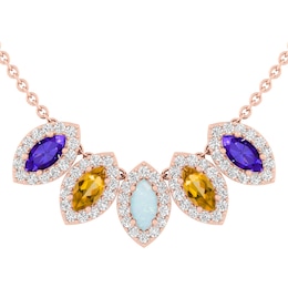 Birthstone Family & Mother's Necklace (5 Stones)