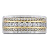 Thumbnail Image 3 of Men's Certified Diamond Three-Row Coin Edge Wedding Band 1-1/4 ct tw 14K Two-Tone Gold