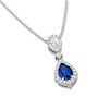 Thumbnail Image 3 of Pear-Shaped Natural Blue Sapphire & Diamond Drop Necklace 1/4 ct tw 14K White Gold 18"