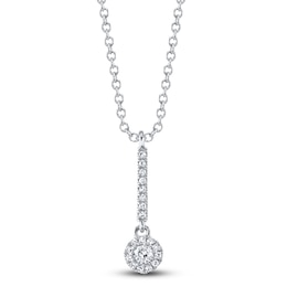 Shy Creation Diamond Drop Necklace 1/10 ct tw 14K White Gold SC55026773