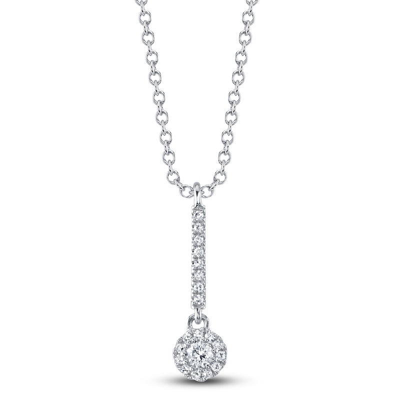 Shy Creation Diamond Drop Necklace 1/10 ct tw 14K White Gold SC55026773