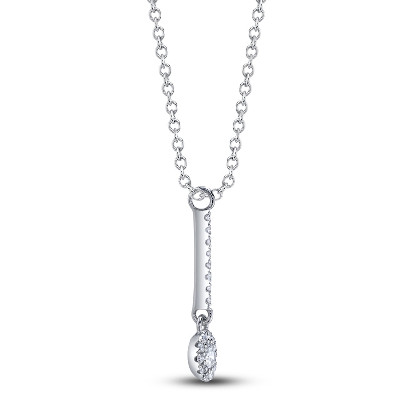 Shy Creation Diamond Drop Necklace 1/10 ct tw 14K White Gold SC55026773
