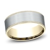 Thumbnail Image 1 of Men's Knurled Comfort-Fit Wedding Band 8mm 14K Two-Tone Gold