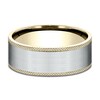 Thumbnail Image 3 of Men's Knurled Comfort-Fit Wedding Band 8mm 14K Two-Tone Gold