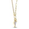 Thumbnail Image 1 of Shy Creation Mother-of-Pearl Heart Necklace 1/8 ct tw Diamonds 14K Yellow Gold 18" SC55023860V5