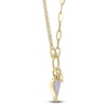 Thumbnail Image 2 of Shy Creation Mother-of-Pearl Heart Necklace 1/8 ct tw Diamonds 14K Yellow Gold 18" SC55023860V5