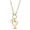 Thumbnail Image 3 of Shy Creation Mother-of-Pearl Heart Necklace 1/8 ct tw Diamonds 14K Yellow Gold 18" SC55023860V5
