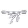 Thumbnail Image 3 of Certified Diamond Marquise & Round-Cut Contour Ring 3/8 ct tw 14K White Gold