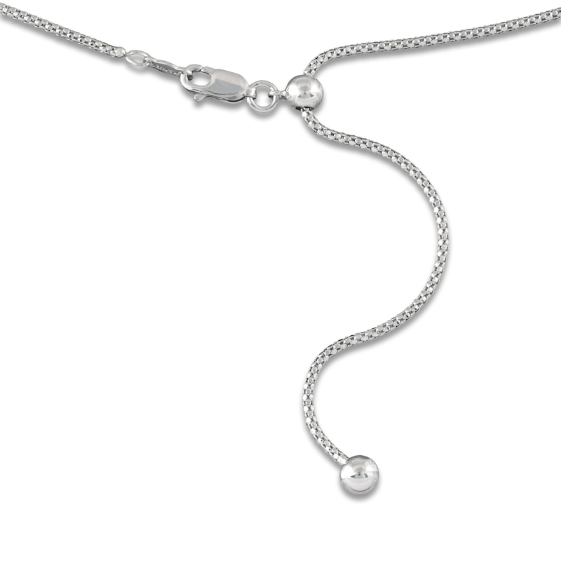 Main Image 2 of Solid Adjustable Diamond-Cut Popcorn Chain Necklace 1.4mm Sterling Silver 24"