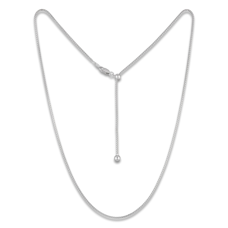 Main Image 4 of Solid Adjustable Diamond-Cut Popcorn Chain Necklace 1.4mm Sterling Silver 24"