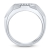Thumbnail Image 2 of Men's Multi-Diamond Octagon Angled Ring 3/8 ct tw Sterling Silver