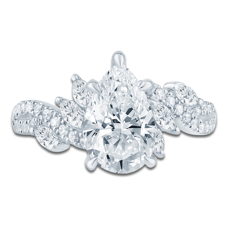 Main Image 3 of Pnina Tornai Pear-Shaped Lab-Grown Diamond Bypass Engagement Ring 2-7/8 ct tw 14K White Gold