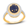 Thumbnail Image 1 of Kallati Oval-Cut Natural Blue Sapphire & Diamond Ring 1/4 ct tw 14K Yellow Gold