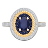 Thumbnail Image 3 of Kallati Oval-Cut Natural Blue Sapphire & Diamond Ring 1/4 ct tw 14K Yellow Gold