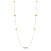 Thumbnail Image 1 of Italia D'Oro Satin-Finish Flower Station Necklace 14K Yellow Gold 36"