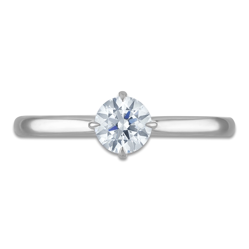 Main Image 3 of Certified Round-Cut Diamond Solitaire Plus Engagement Ring 1/2 ct tw 14K White Gold