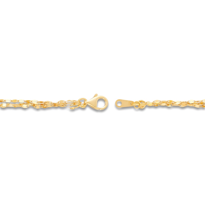 Main Image 2 of Italia D'Oro Four-Strand Valentino Mirror Chain Bracelet 14K Yellow Gold 7.25"