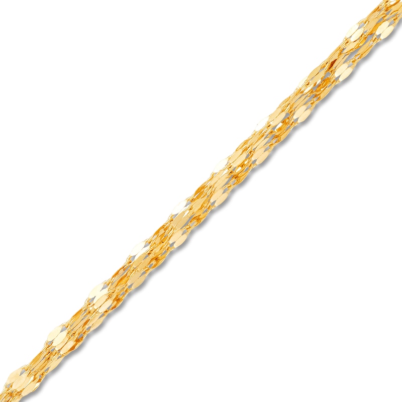 Main Image 3 of Italia D'Oro Four-Strand Valentino Mirror Chain Bracelet 14K Yellow Gold 7.25"
