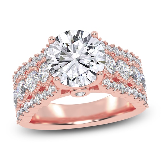 Round-Cut Lab-Grown Diamond Engagement Ring 3-3/4 ct tw 14K Rose Gold