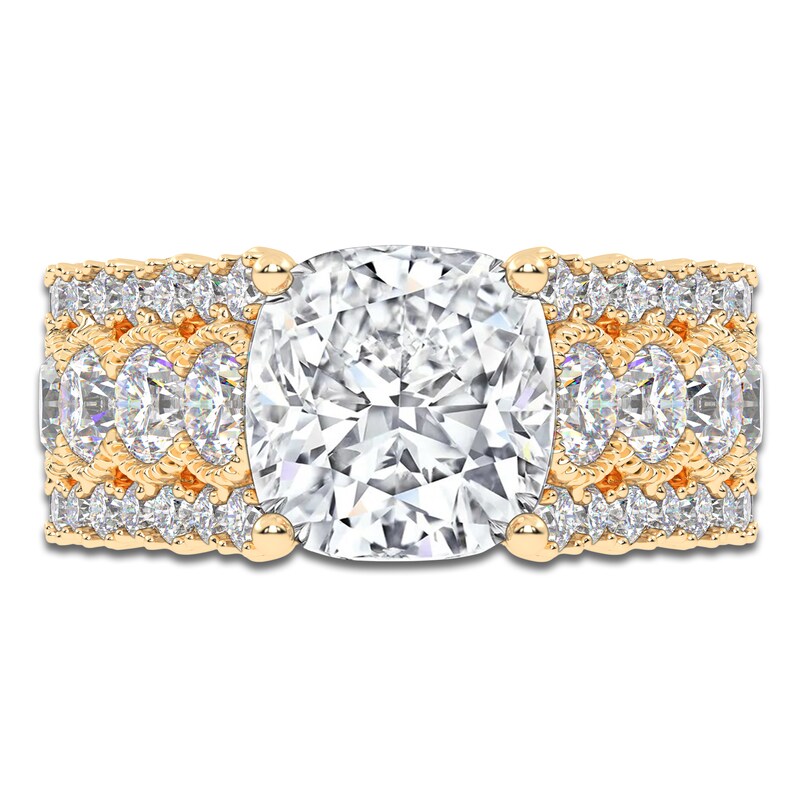 Main Image 3 of Cushion-Cut Created By Jared Studio Lab-Grown Diamond Engagement Ring 3-3/4 ct tw 14K Yellow Gold