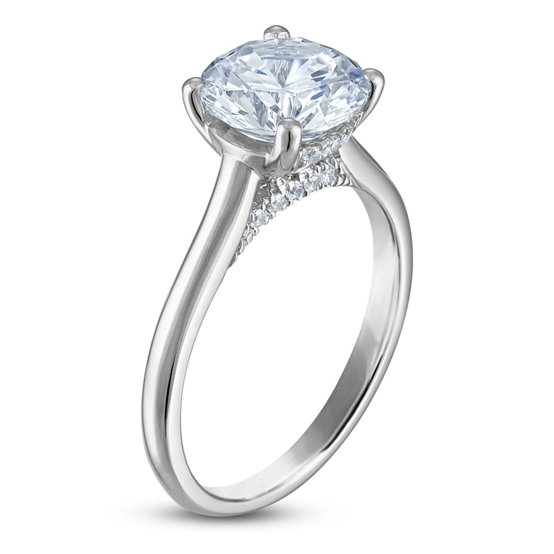 Main Image 2 of Round-Cut Lab-Grown Diamond Solitaire Plus Engagement Ring 1-1/2 ct tw Platinum (VS2/F)
