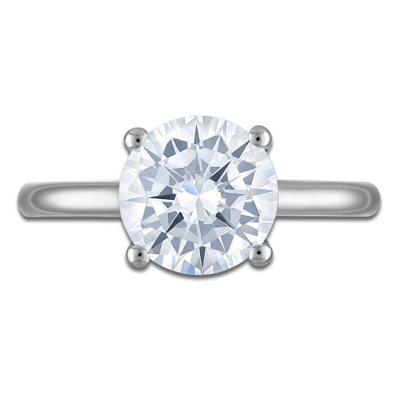 Main Image 3 of Round-Cut Lab-Grown Diamond Solitaire Plus Engagement Ring 1-1/2 ct tw Platinum (VS2/F)