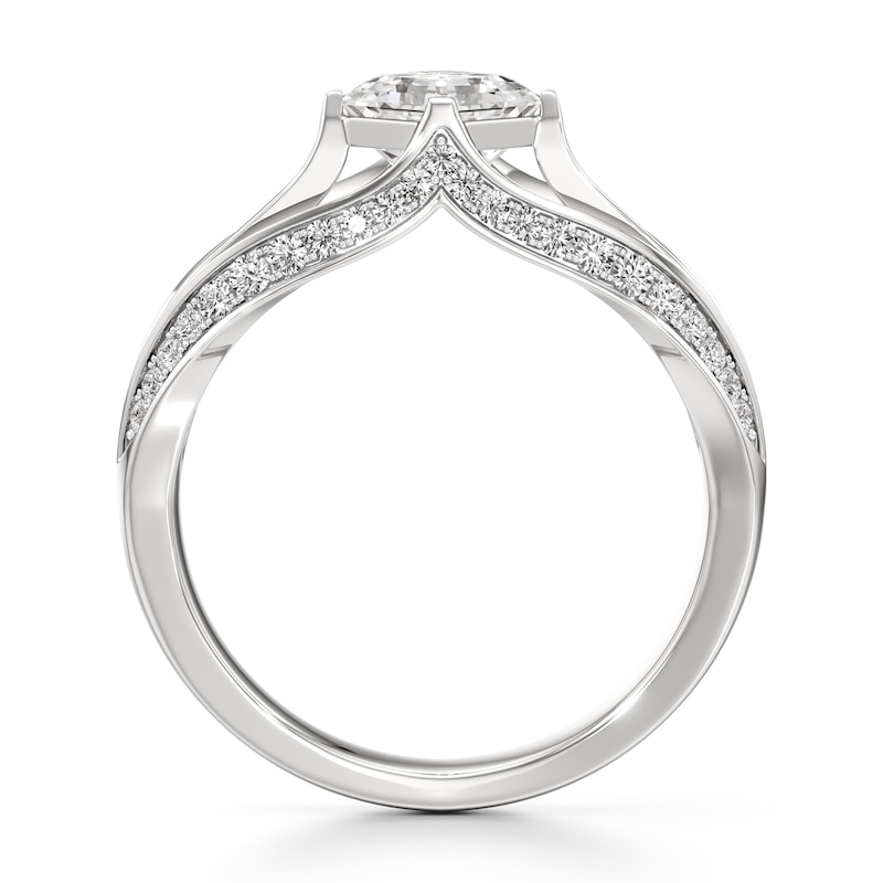 Main Image 2 of J'Lure Lab-Grown Diamond Square-Emerald Step-Cut Engagement Ring 1-3/8 ct tw 18K White Gold