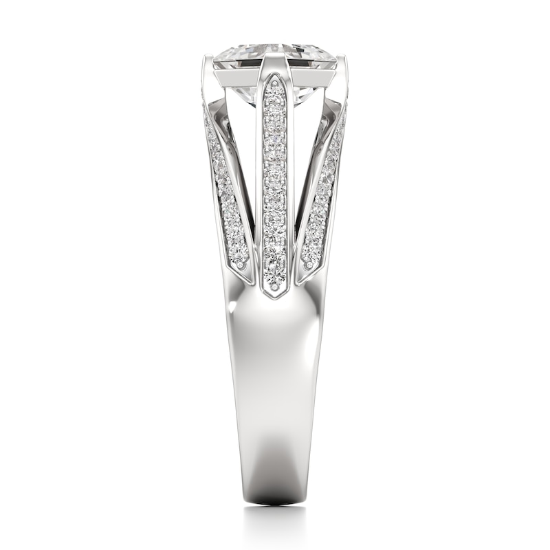 Main Image 3 of J'Lure Lab-Grown Diamond Square-Emerald Step-Cut Engagement Ring 1-3/8 ct tw 18K White Gold