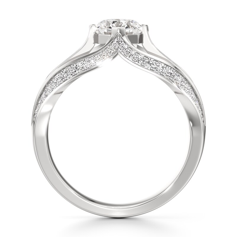 Main Image 2 of J'Lure Lab-Grown Diamond Octagon Brilliant-Cut Engagement Ring 1-3/8 ct tw 18K White Gold