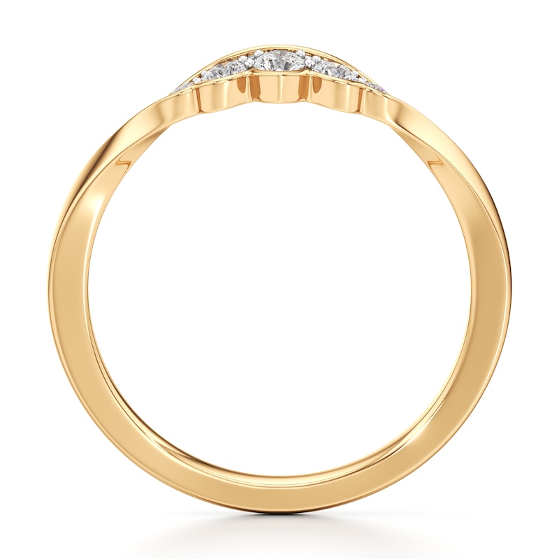 Main Image 2 of J'Lure Lab-Grown Diamond Scalloped Wedding Band 1/6 ct tw 18K Yellow Gold