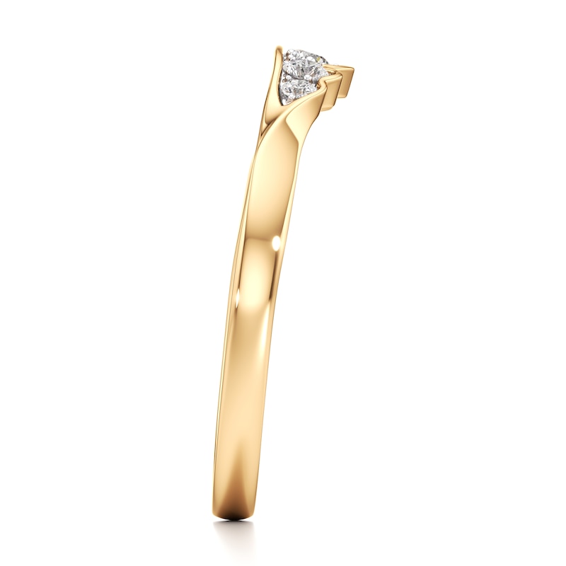 Main Image 3 of J'Lure Lab-Grown Diamond Scalloped Wedding Band 1/6 ct tw 18K Yellow Gold