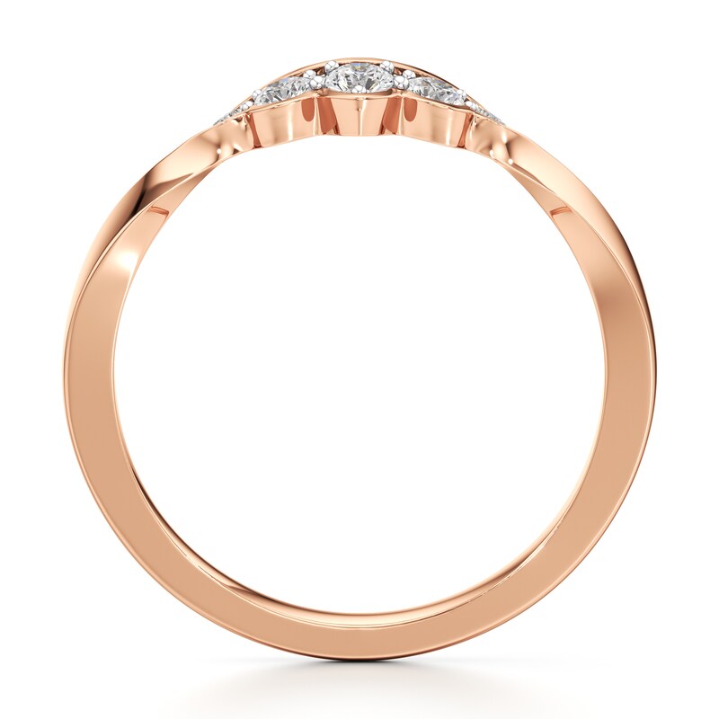 Main Image 2 of J'Lure Lab-Created Diamond Scalloped Wedding Band 1/5 ct tw 18K Rose Gold