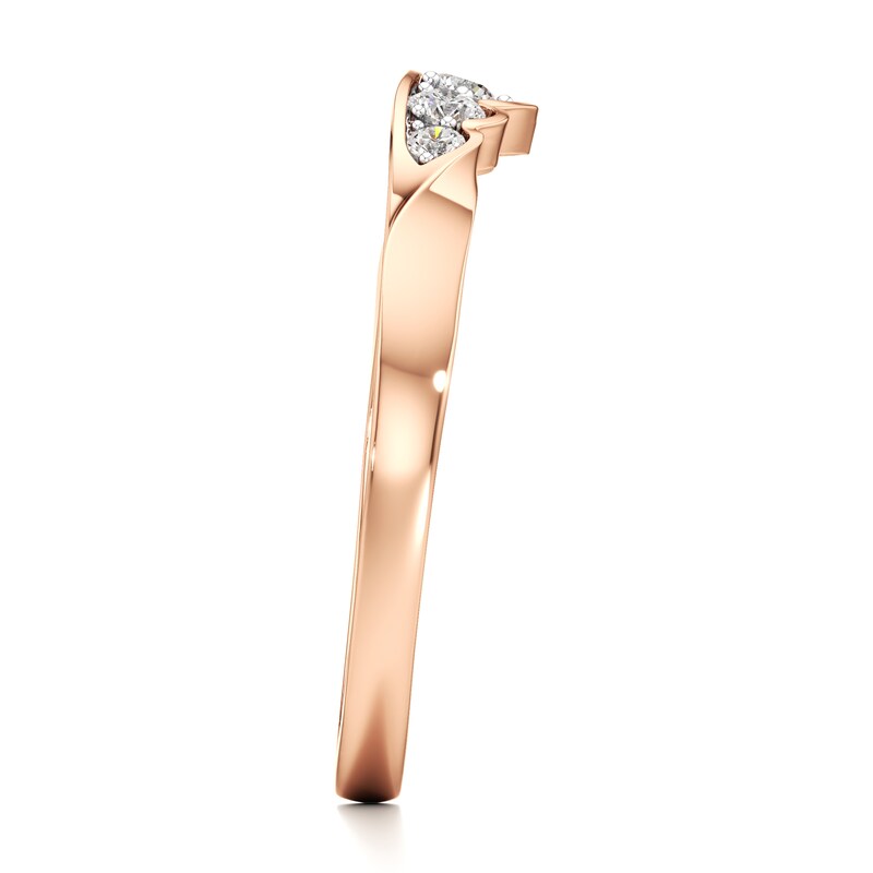 Main Image 3 of J'Lure Lab-Created Diamond Scalloped Wedding Band 1/5 ct tw 18K Rose Gold