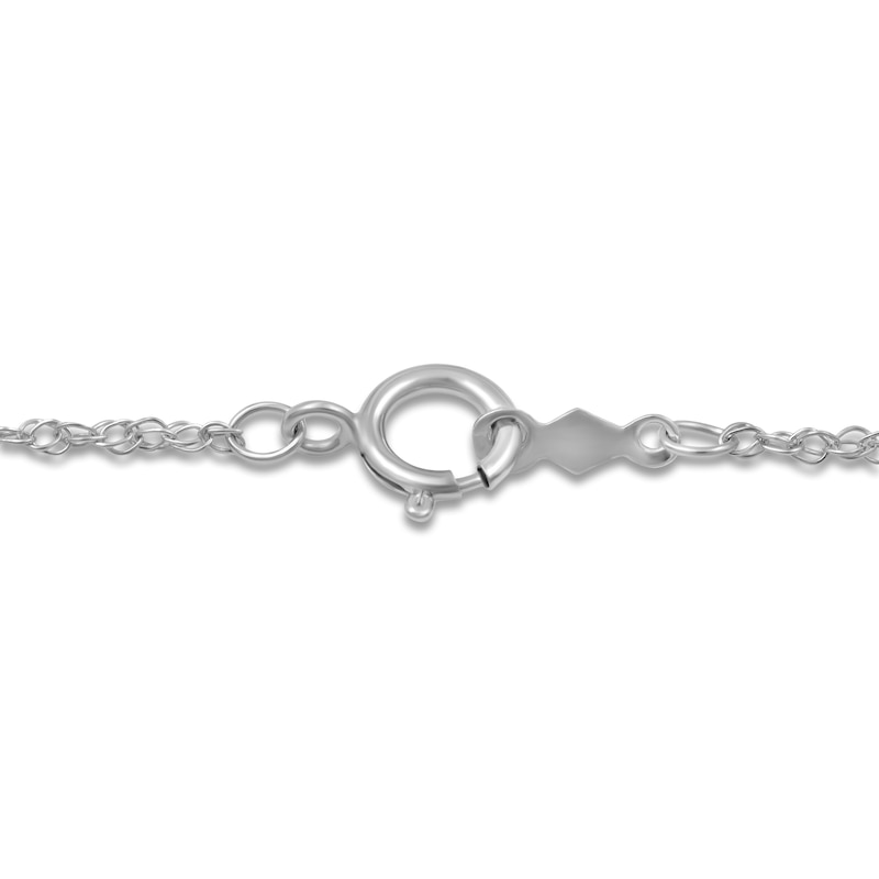 Main Image 3 of Lab-Grown Diamond Heart Outline Necklace 1 ct tw 14K White Gold 18"