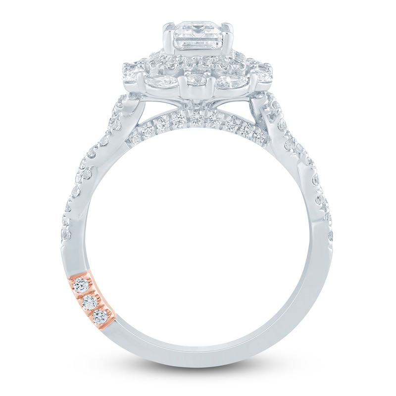 Main Image 4 of Pnina Tornai Emerald-Cut Diamond Halo Engagement Ring 1-1/2 ct tw 14K White Gold