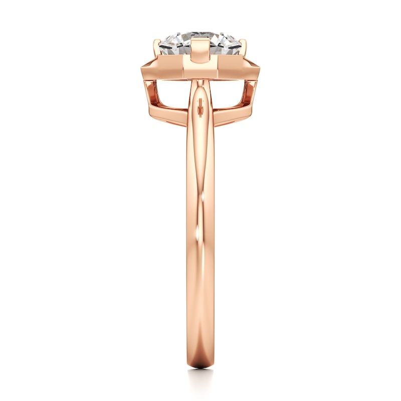 Main Image 3 of J'Lure Octagon Brilliant-Cut Lab-Grown Diamond Half-Halo Engagement Ring 1 ct tw 18K Rose Gold