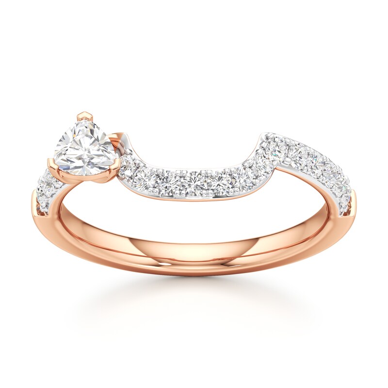Main Image 1 of J'Lure Trillion Curved Brilliant-Cut Lab-Grown Diamond Contour Wedding Band 1/2 ct tw 18K Rose Gold