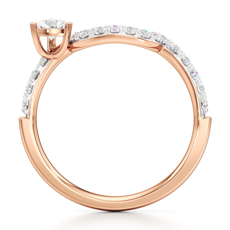 Main Image 2 of J'Lure Trillion Curved Brilliant-Cut Lab-Grown Diamond Contour Wedding Band 1/2 ct tw 18K Rose Gold