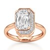 Thumbnail Image 1 of J'Lure Imperial-Emerald Step-Cut Lab-Grown Diamond Half-Halo Engagement Ring 3-1/6 ct tw 18K Rose Gold