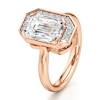 Thumbnail Image 4 of J'Lure Imperial-Emerald Step-Cut Lab-Grown Diamond Half-Halo Engagement Ring 3-1/6 ct tw 18K Rose Gold
