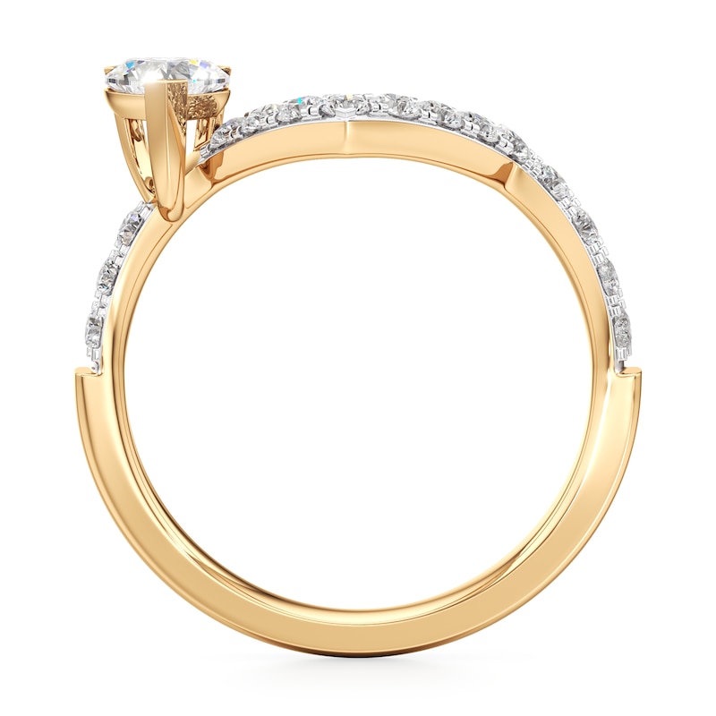 Main Image 2 of J'Lure Heart Brilliant-Cut Lab-Grown Diamond Contour Wedding Band 3/4 ct tw 18K Yellow Gold