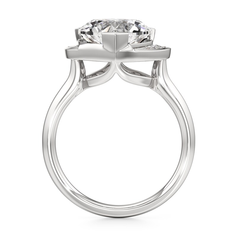 Main Image 2 of J'Lure Heart Brilliant-Cut Lab-Grown Diamond Half-Halo Engagement Ring 3-1/5 ct tw 18K White Gold