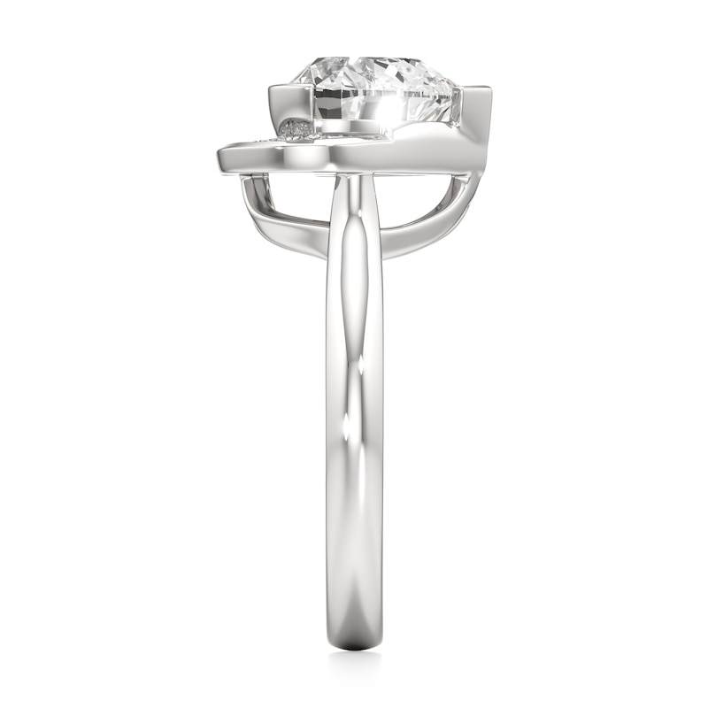 Main Image 3 of J'Lure Heart Brilliant-Cut Lab-Grown Diamond Half-Halo Engagement Ring 3-1/5 ct tw 18K White Gold