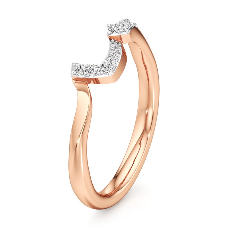 Main Image 4 of J'Lure Lab-Grown Diamond Wedding Band 1/10 ct tw 18K Rose Gold
