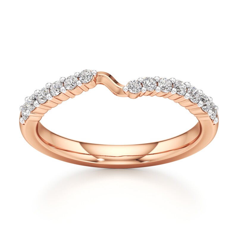 Main Image 1 of J'Lure Lab-Grown Diamond Contour Wedding Band 1/3 ct tw 18K Rose Gold