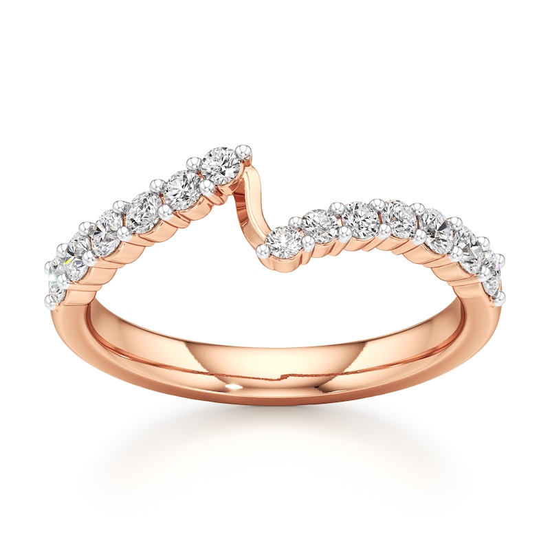 Main Image 1 of J'Lure Lab-Created Diamond Contour Wedding Band 1/2 ct tw 18K Rose Gold