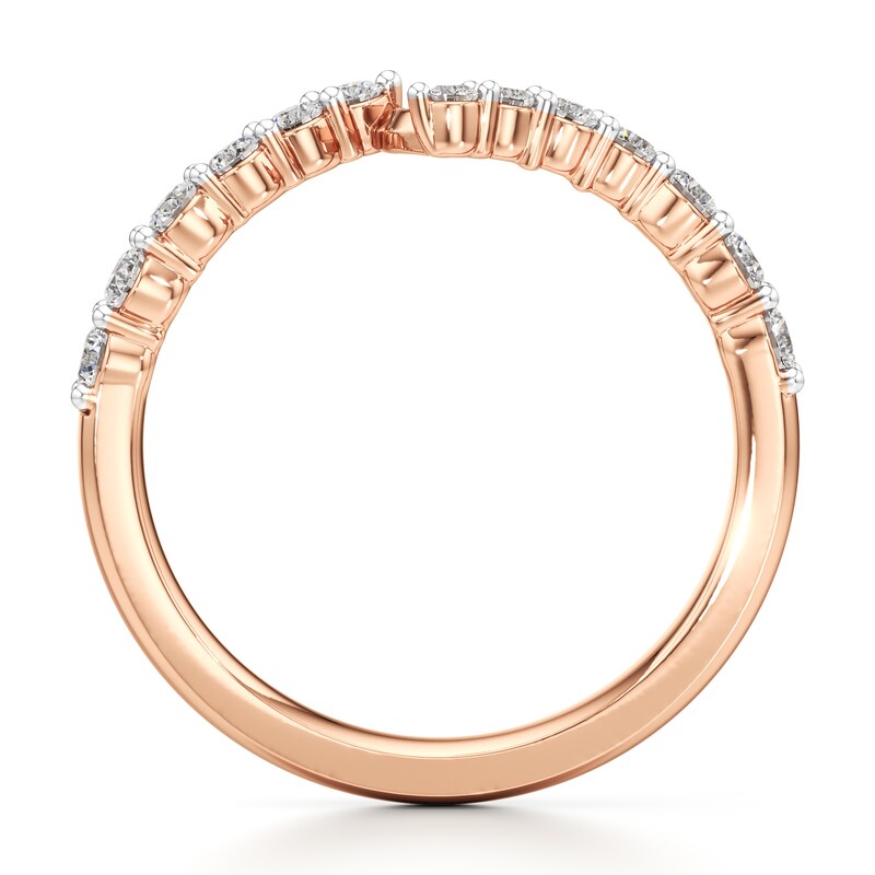 Main Image 2 of J'Lure Lab-Created Diamond Contour Wedding Band 1/2 ct tw 18K Rose Gold